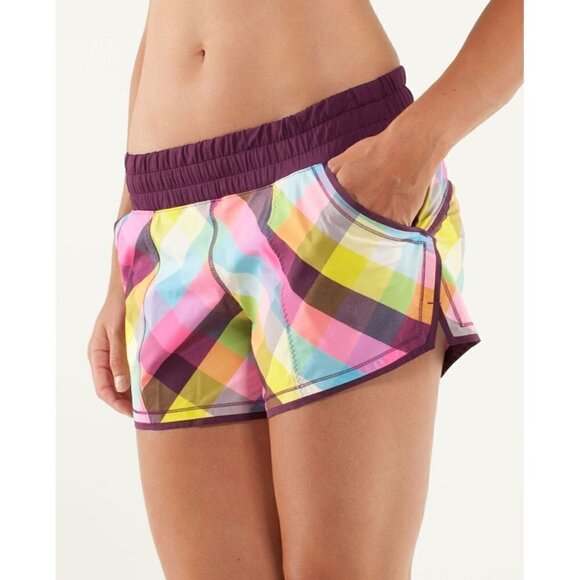 Lululemon Shake & Break Short Size 6 Sea Check Multi Plum READ PLEASE - Picture 1 of 10